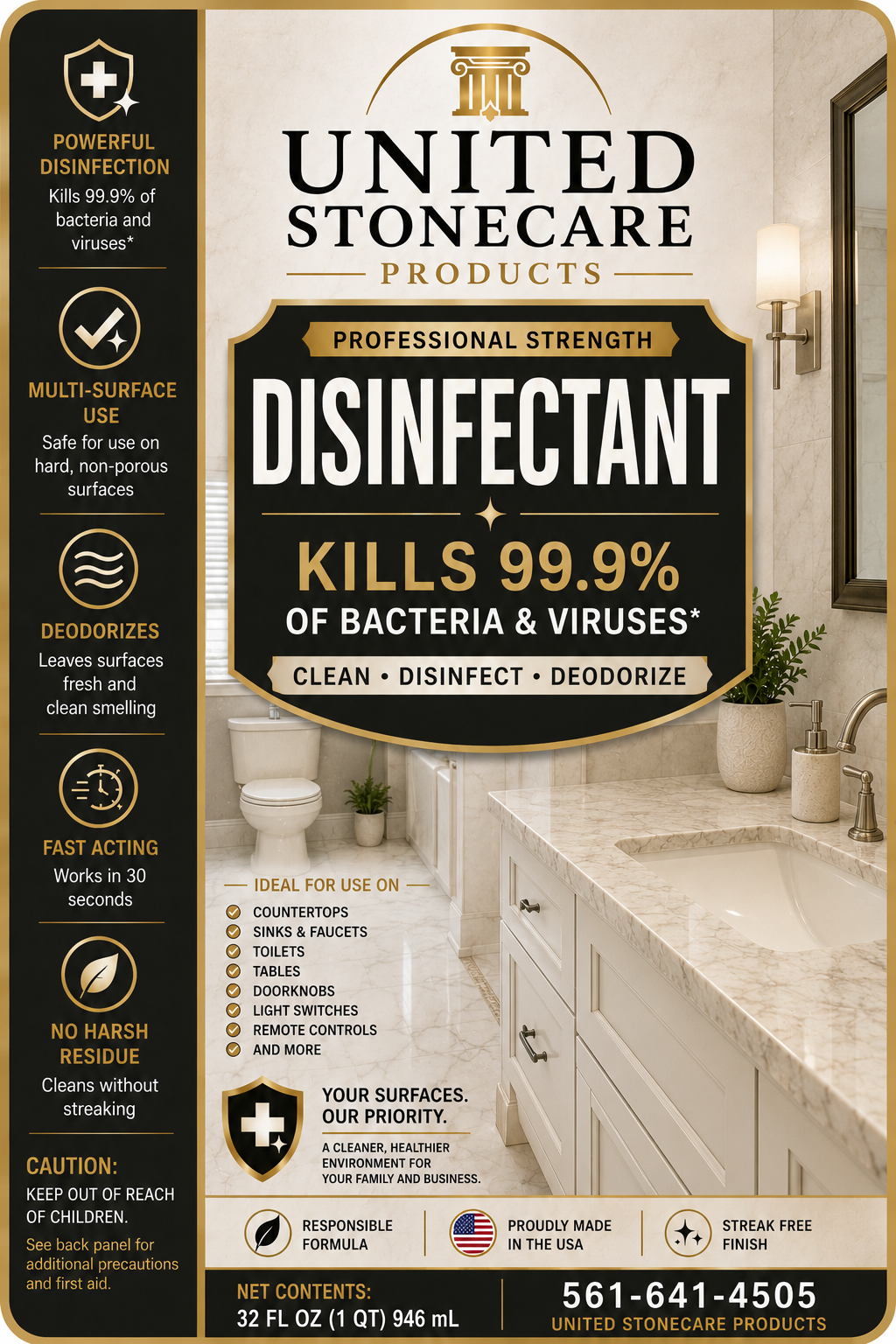 United Stonecare Products disinfectant quart product image